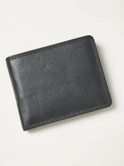 Fat Face FatFace Black Twin Stitch Leather Wallet^ Wallets