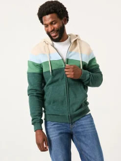 Fat Face FatFace Brooke Green Cut And Sew Zip Through Hoodie^ Loungewear|Sweatshirts & Hoodies