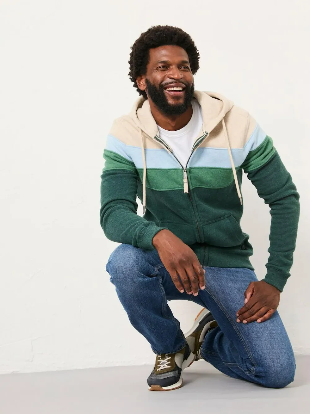 Fat Face FatFace Brooke Green Cut And Sew Zip Through Hoodie^ Loungewear|Sweatshirts & Hoodies