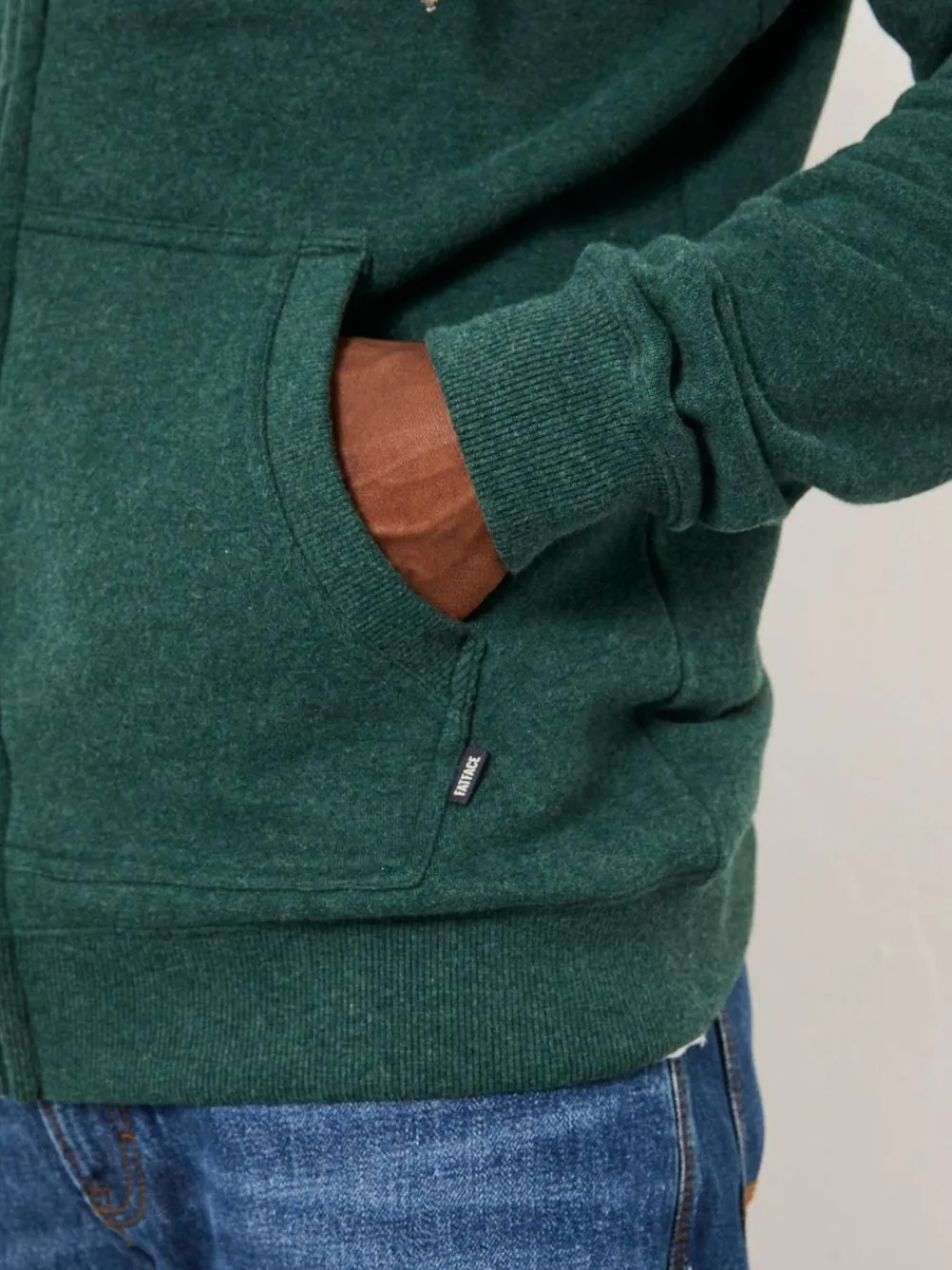 Fat Face FatFace Brooke Green Cut And Sew Zip Through Hoodie^ Loungewear|Sweatshirts & Hoodies