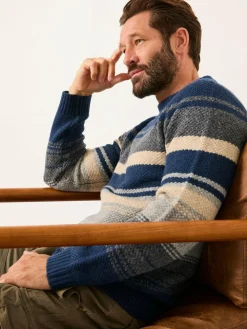Fat Face FatFace Calder Stripe Crew Neck Knitted Jumper^ Knitwear|Knitwear