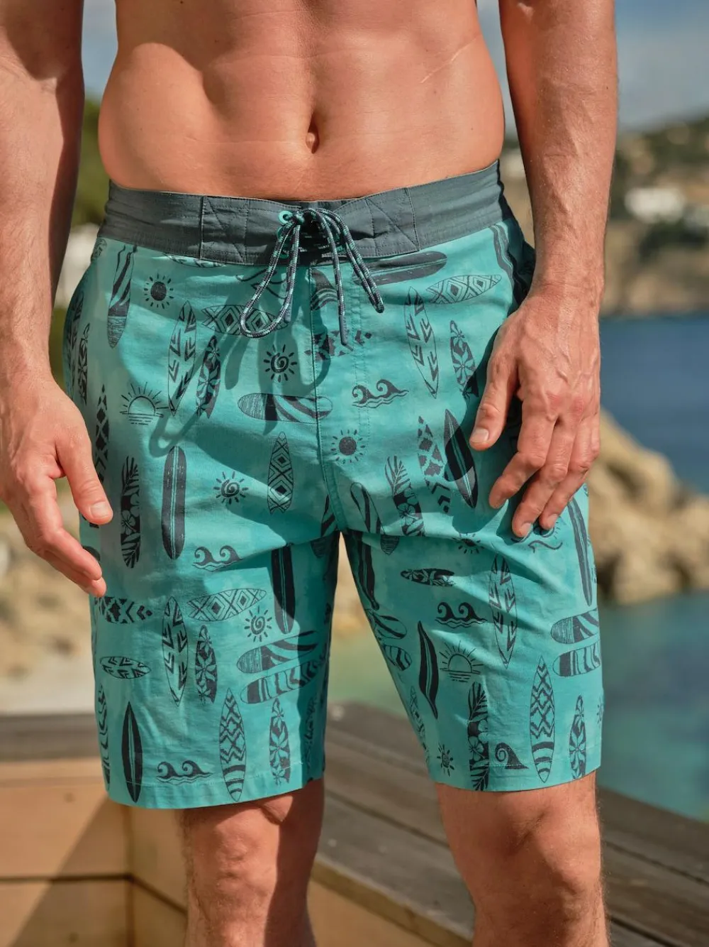 Fat Face FatFace Camber Green Surf Swim Shorts^ Swimwear