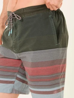 Clearance Fat Face FatFace Camber Pink Blue Stripe Swim Shorts