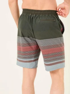 Clearance Fat Face FatFace Camber Pink Blue Stripe Swim Shorts