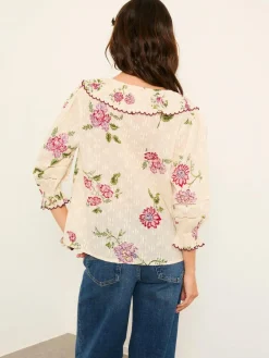 Online Fat Face FatFace Carly Blouse Ivory Spring Floral
