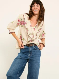 Online Fat Face FatFace Carly Blouse Ivory Spring Floral