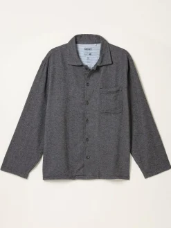 New Fat Face FatFace Charcoal Grey Brushed Twill Pyjama Shirt