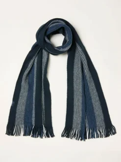 Outlet Fat Face FatFace Chris Navy Textured Scarf