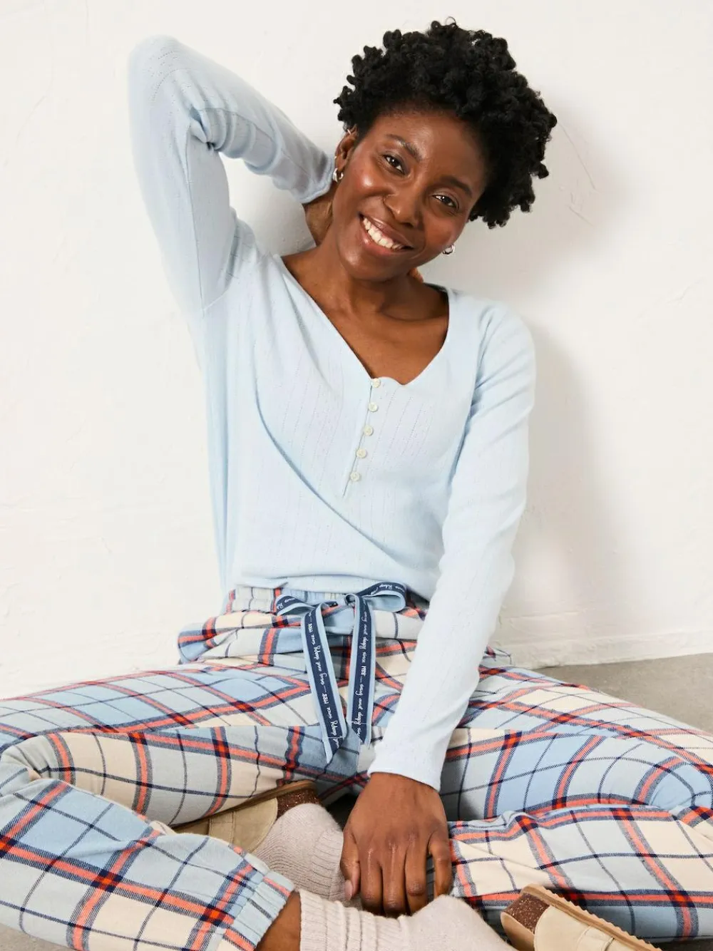 Fat Face FatFace Cora Blue Check Pyjama Bottom^Women Pyjamas|All Night & Lounge