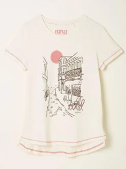 Discount Fat Face FatFace Cream Scenic Graphic T Shirt