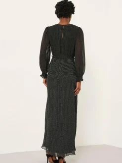 Online Fat Face FatFace Darcy Black Pin Spot Darcy Midi Dress