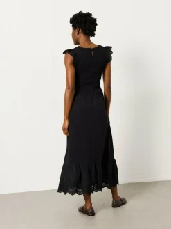 Discount Fat Face FatFace Demi Black Petite Jersey Midi Dress