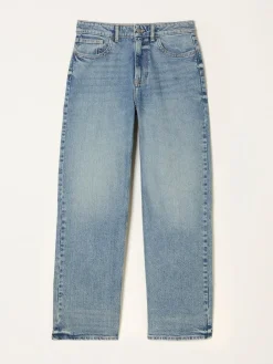 Fat Face FatFace Filby Relaxed Straight Jeans Bleach Wash Denim