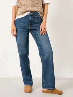 Discount Fat Face FatFace Filby Relaxed Straight Jeans Blue Denim