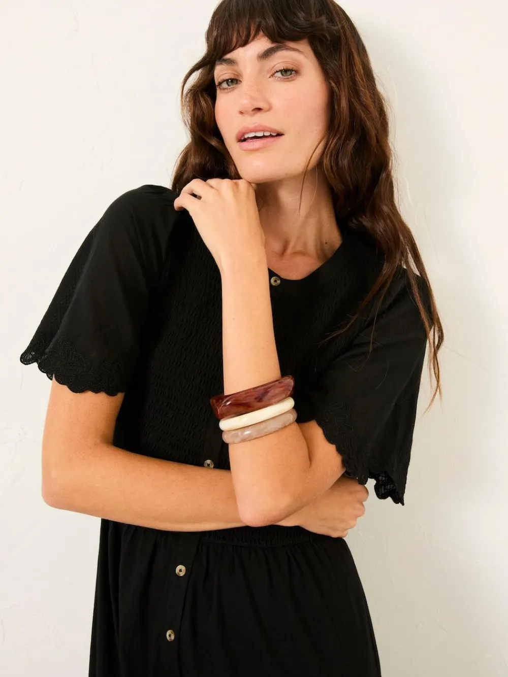 Discount Fat Face FatFace Fleur Jersey Midi Dress Black