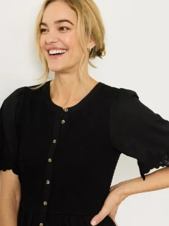 Discount Fat Face FatFace Fleur Jersey Midi Dress Black