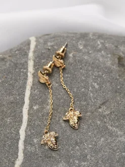 Fat Face FatFace Gold Tone Leaf Chain Earrings^Women Jewellery