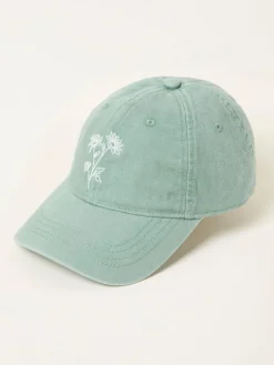 Outlet Fat Face FatFace Embroidered Daisy Cap Green