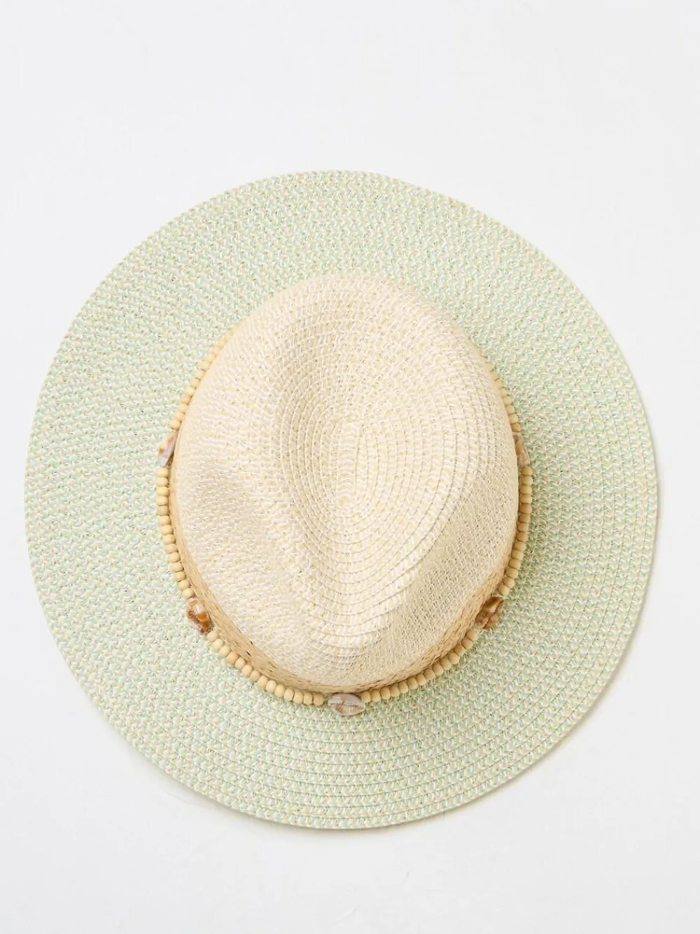 Fat Face FatFace Green Haze Colour Block Straw Fedora Hat^Women Hats