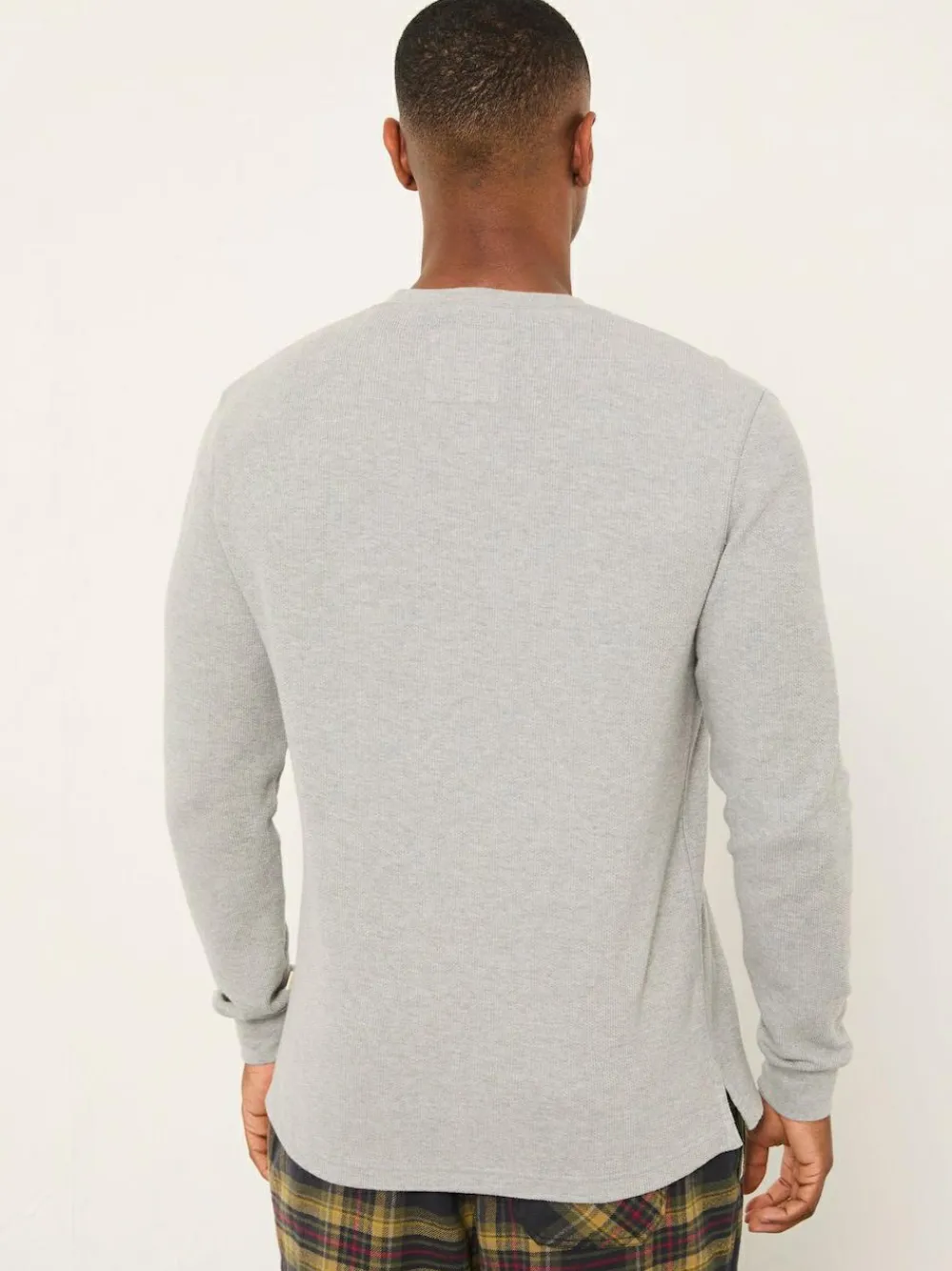 Best Fat Face FatFace Grey Waffle Crew Neck Pyjama Top