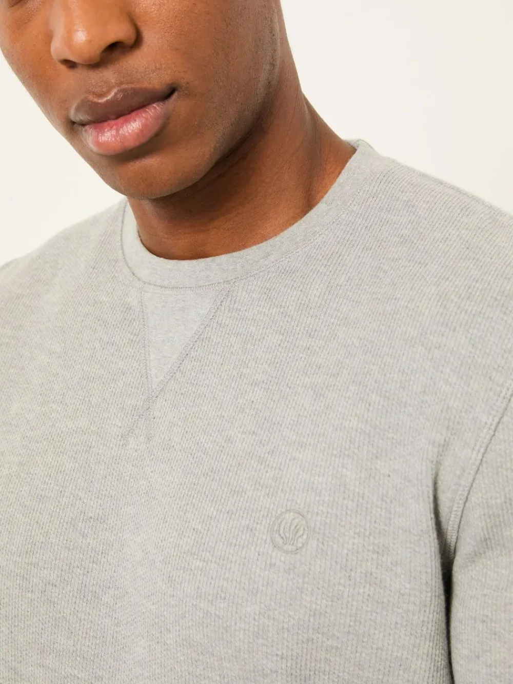 Best Fat Face FatFace Grey Waffle Crew Neck Pyjama Top