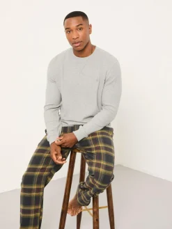 Best Fat Face FatFace Grey Waffle Crew Neck Pyjama Top