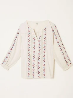 Fat Face FatFace Harper Cream Embroidered Top^Women Tops & T-Shirts|Blouses & Shirts