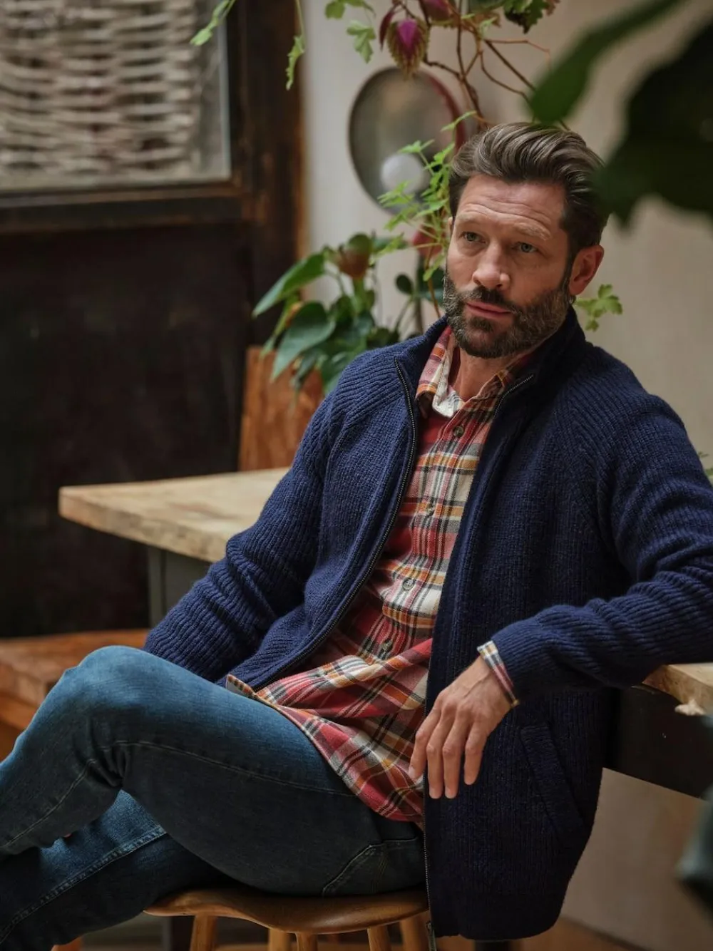 Clearance Fat Face FatFace Harwick Zip Through Bomber Navy