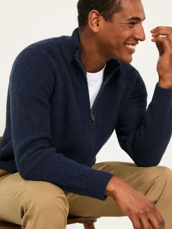 Clearance Fat Face FatFace Harwick Zip Through Bomber Navy