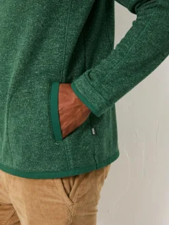 Clearance Fat Face FatFace Haxby Half Zip Sweat Emerald Green