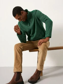 Clearance Fat Face FatFace Haxby Half Zip Sweat Emerald Green