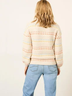 New Fat Face FatFace Isla Ivory Pattern Jumper