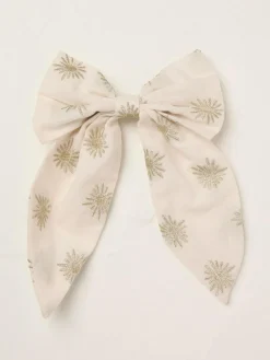 Online Fat Face FatFace Ivory 100% Cotton Embroidered Hair Bow