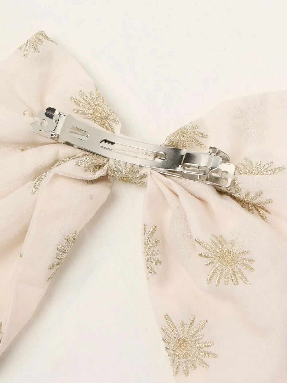 Online Fat Face FatFace Ivory 100% Cotton Embroidered Hair Bow