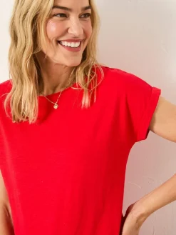 Fat Face FatFace Ivy Red Round Neck T-Shirt^Women Loungewear