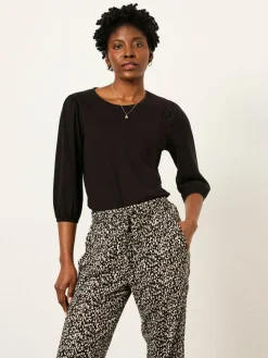 Clearance Fat Face FatFace Jenny Black Top