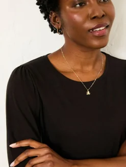 Clearance Fat Face FatFace Jenny Black Top