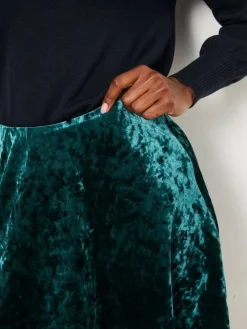 Hot Fat Face FatFace Jess Skirt Teal Blue Velvet
