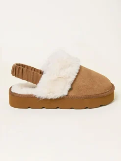 Fat Face FatFace Josie Tan Brown Back Strap Mule^Women Slippers