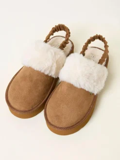 Fat Face FatFace Josie Tan Brown Back Strap Mule^Women Slippers