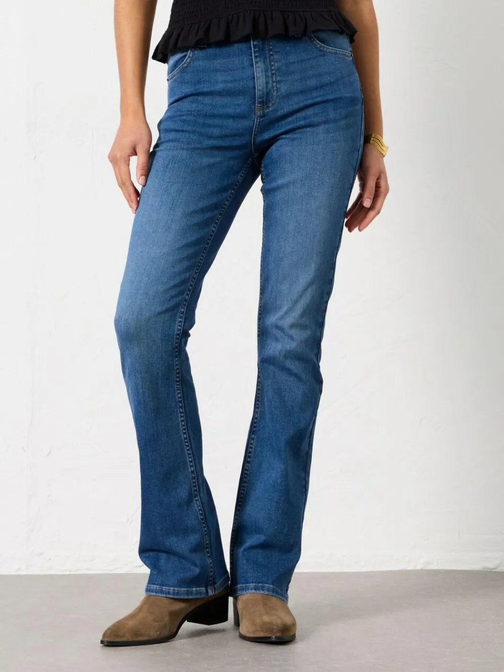 Fat Face FatFace Katrine Skinny Bootcut Jeans Denim Dark Blue