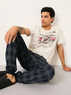 Fat Face FatFace Kemble Navy Check Cuffed Pyjama Bottoms^ Pyjamas
