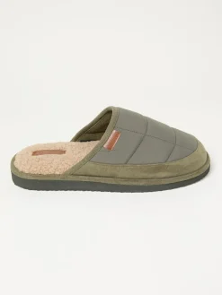 Sale Fat Face FatFace Khaki Green Quilted Mule Slipper