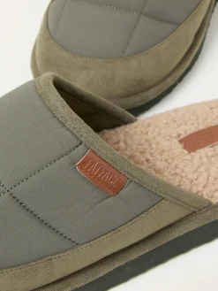 Sale Fat Face FatFace Khaki Green Quilted Mule Slipper