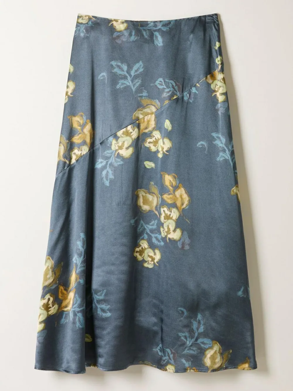 Best Fat Face FatFace Lily Dark Navy Printed Satin Bias Skirt