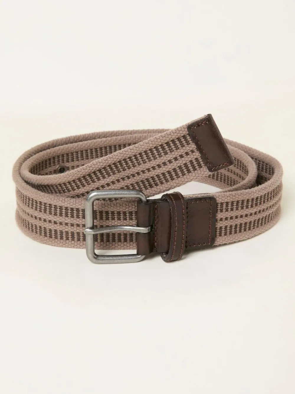 New Fat Face FatFace Luca Beige Webbing Belt