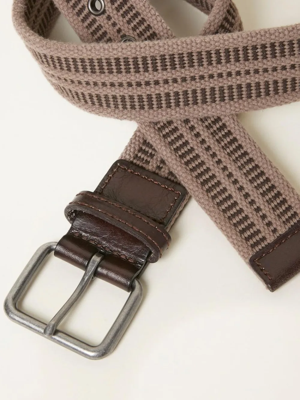 New Fat Face FatFace Luca Beige Webbing Belt