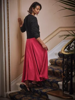 Fat Face FatFace Malia Red Jacquard Midi Skirt^Women Skirts