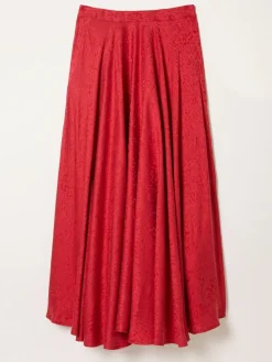Fat Face FatFace Malia Red Jacquard Midi Skirt^Women Skirts