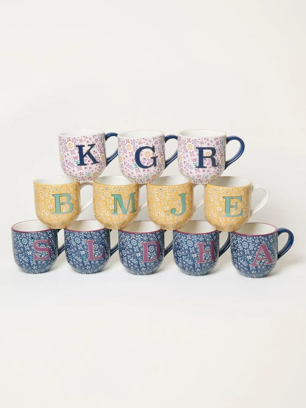 New Fat Face FatFace Multi Alphabet Floral Mug
